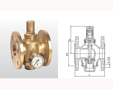 埃美柯黄铜活塞式可调减压阀结构图