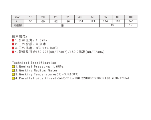 埃美柯黄铜过滤器606A 链接尺寸