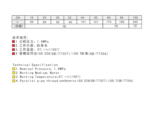 埃美柯黄铜过滤器606A 链接尺寸