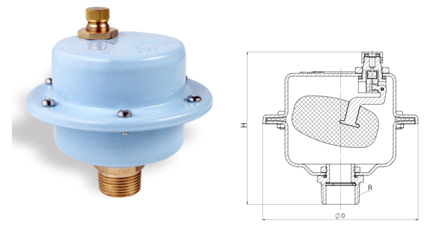 埃美柯杠杆式快速排气阀748A结构图