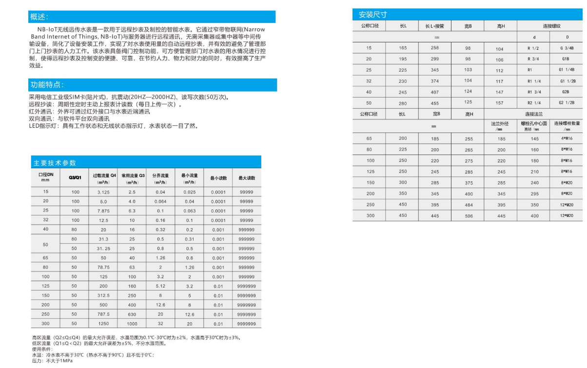 埃美柯无线远传水表LXSY-W参数